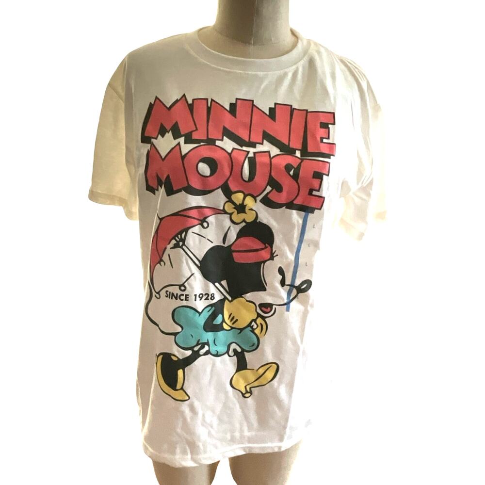 Minnie Mouse t shirt Disney  vintage graphic design size large, off-white color